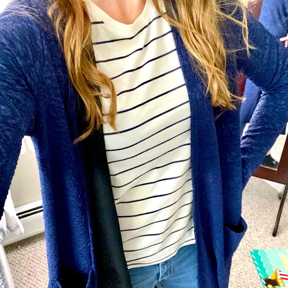 LulaRoe Sarah Cardigan, Navy, size M